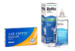 Air Optix Night & Day Aqua (6 lenzen) + ReNu MultiPlus 360 ml met lenzendoosje
