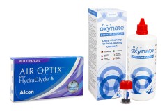 Air Optix Plus Hydraglyde Multifocal (3 lenzen) + Oxynate Peroxide 380 ml met lenzendoosje