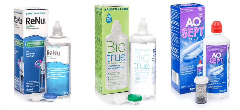 3 boxes of contact lens solution