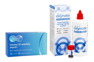 Lenjoy Bi-weekly Aqua+ (6 lenzen) + Oxynate Peroxide 380 ml met lenzendoosje