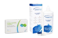 Lenjoy Monthly Comfort (6 lenzen) + Vantio Multi-Purpose 360 ml met lenzendoosje