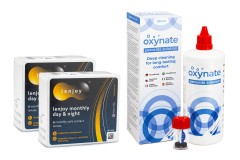 Lenjoy Monthly Day & Night (12 lenzen) + Oxynate Peroxide 380 ml met lenzendoosje
