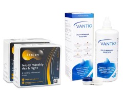 Lenjoy Monthly Day & Night (12 lenzen) + Vantio Multi-Purpose 360 ml met lenzendoosje