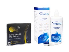 Lenjoy Monthly Day & Night (3 lenzen) + Vantio Multi-Purpose 360 ml met lenzendoosje