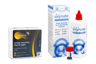 Lenjoy Monthly Day & Night (6 lenzen) + Oxynate Peroxide 380 ml met lenzendoosje