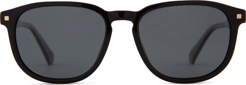 Polaroid PLD 1015/S D28 Sunglasses For Men - Shiny Black Rectangle Frame With Grey Lenses
